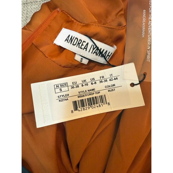 NWT Andrea Iyamah Behati Cropped Top & Wrap Midi Skirt‎ Set Rust Size S - Picture 8 of 16